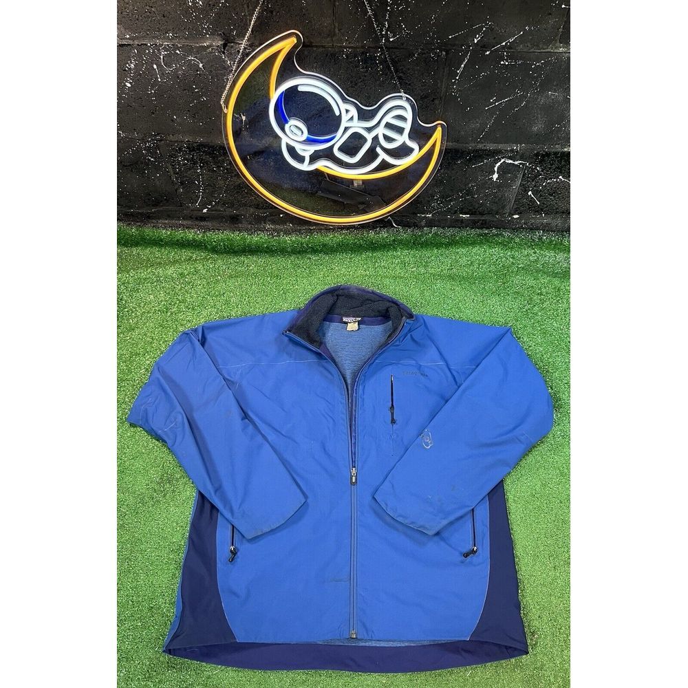 Patagonia Mens Full Zip Up Lightweight Jacket‎ Blue Large Outdoor Hiking